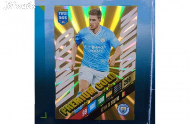Panini FIFA 365 2024 Kevin De Bruyne Prémium Gold Limited focis kártya