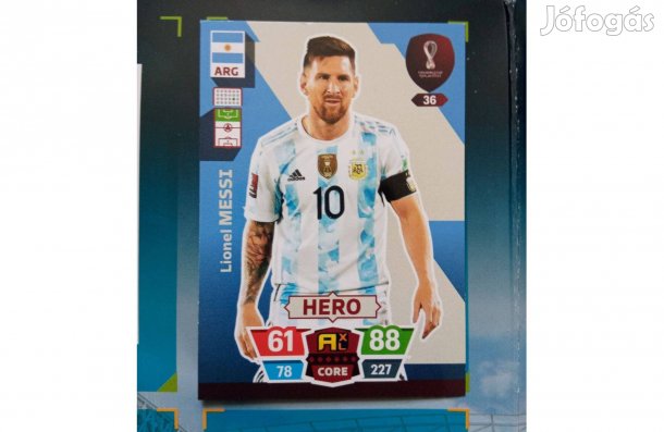 Panini FIFA World Cup Qatar 2022 Hero Messi (Argentína) focis kártya