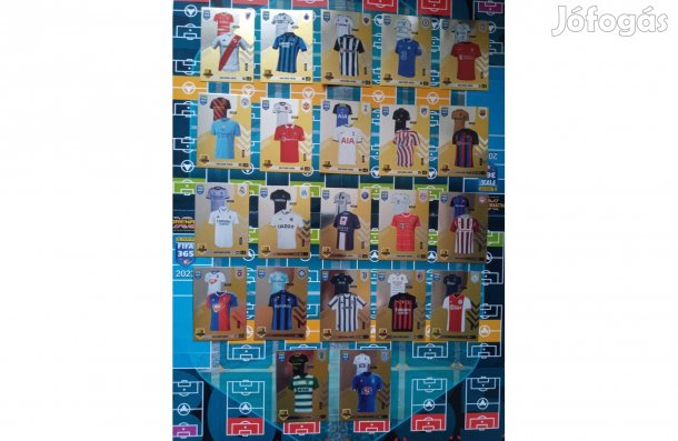 Panini Fifa 365 2023 mez, kezdő 11, címer kártya teljes szett