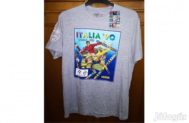 Panini Italia 90 új, címkés szürke póló (L)