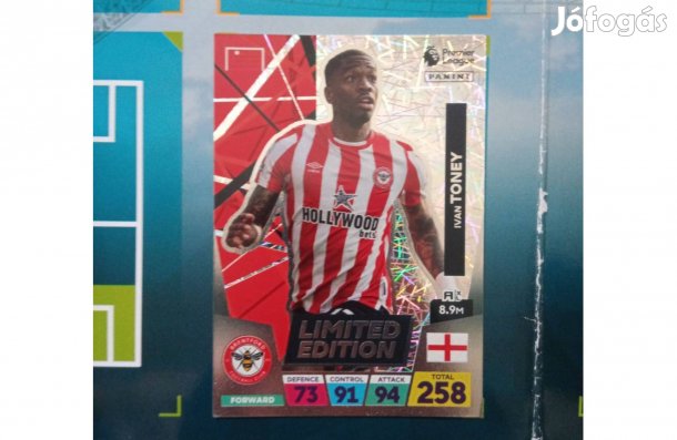 Panini Premier League 2023 Adrenalyn Ivan Toney Limited focis kártya