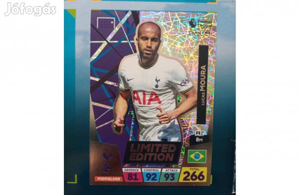 Panini Premier League 2023 Adrenalyn Lucas Moura Limited focis kártya