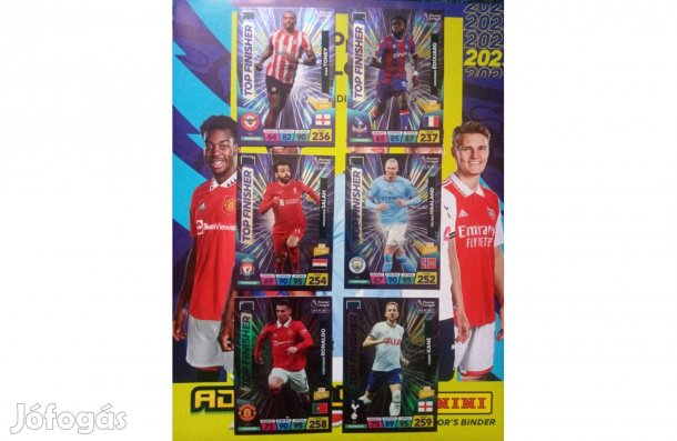Panini Premier League 2023 Adrenalyn Top Finisher és Titan foci kártya
