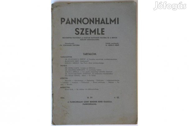 Pannonhalmi Szemle 1934. évf. 4. szám