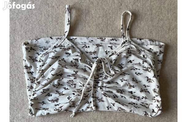 Pántos felső, top, virág mintás, S-es