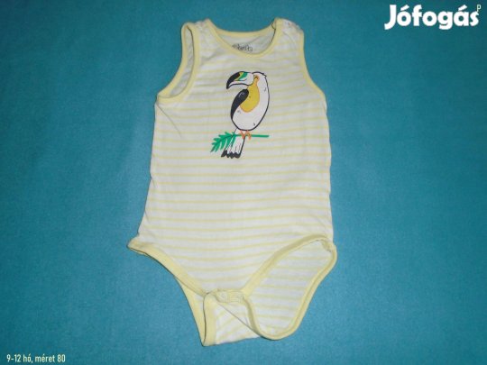 Papagáj mintás ujjatlan body 9-12 hó méret 80