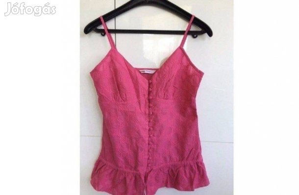 Papaya ciklámen színű női pamut spagetti pántos felső M új