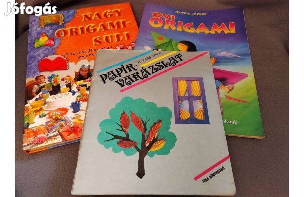 Papírhajtogatás, Origami, Papírvarázslat könyvek 3 db
