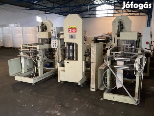 Papírzsebkendő gyártó gépek(2új,1 használt)