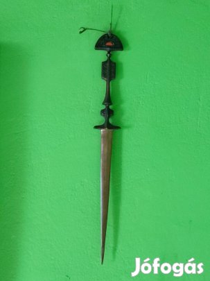 Papp Z. iparművészeti papírvágó kés - réz, szignált, 37 cm