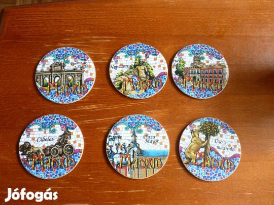 Parafa Madrid képes pohár alátét 6 darabos készlet eladó