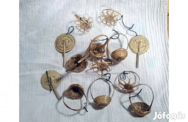 Paraguayi népművészeti fonott díszek szett 13 db