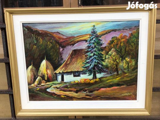 Parasztház festmény 44 x 36