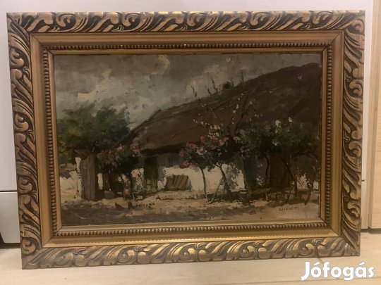 Parasztudvar olaj-vászon festménye