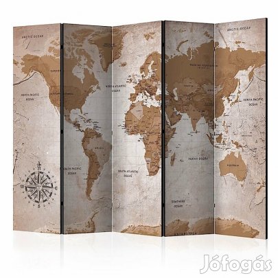 Paraván - Barna világ térkép