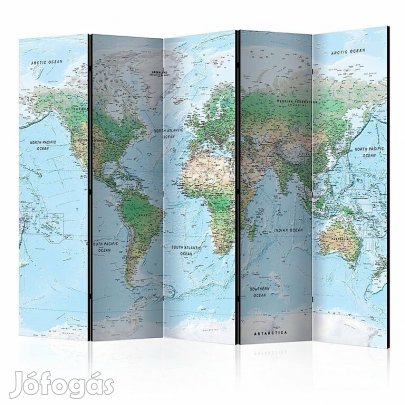 Paraván - Kék világ térkép