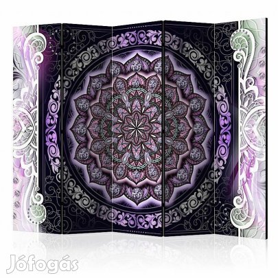 Paraván - Kerek díszes ólomüveg (lila) II