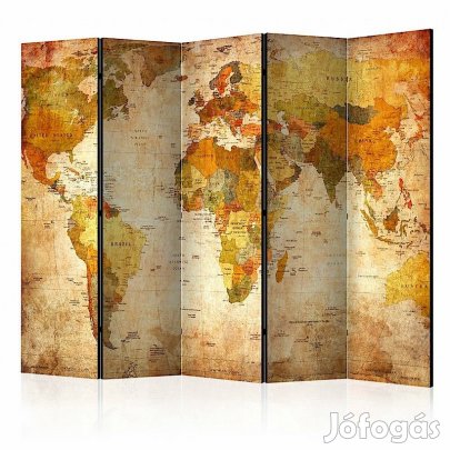 Paraván - Narancssárga világtérkép II