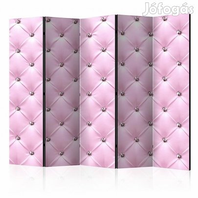 Paraván - Rózsaszín bőr gombokkal II