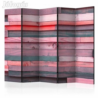 Paraván - Rózsaszín kastély fa fala II