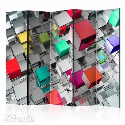 Paraván - Színes és fémszínű kockák II
