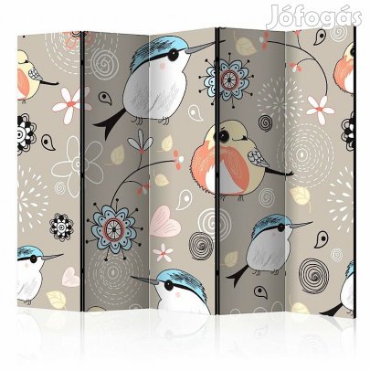Paraván - Virágok és madarak II