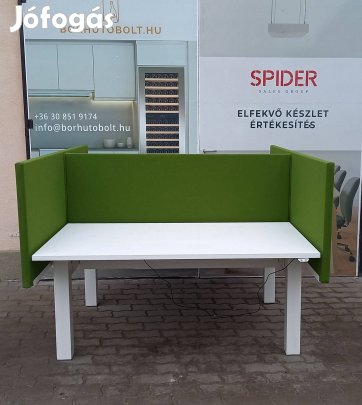 Paraván, asztali térelválasztó, oldalsó elem, zöld színű - használt