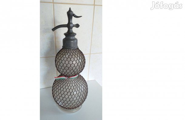 Párizsban készült dupla gömbös antik szódásüveg