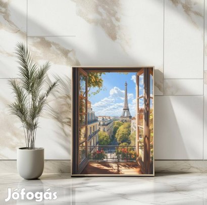 Párizsi panoráma - Különleges ,,Ablak a világra" falikép A3 poszter