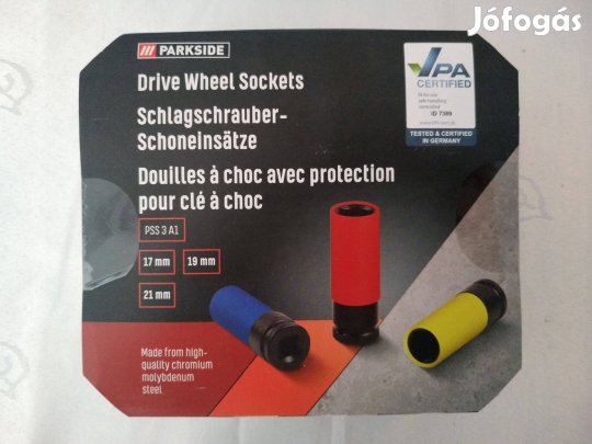 Parkside 17/19/21mm ütvecsavarozó dugókulcs króm-molibdén új 3 év gari