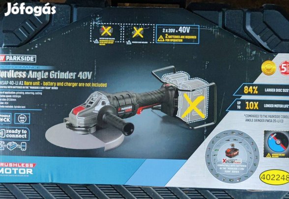 Parkside 230 MM 40 Volt 2 akkus sarokcsiszoló