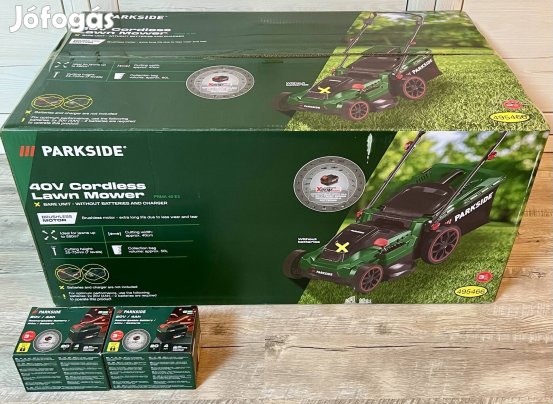 Parkside Prma 40 E3 / 40V-2 akkus fűnyíró+2db 4Ah akkumulátor