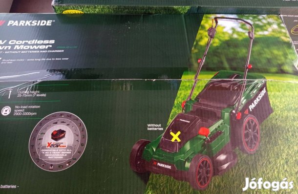 Parkside akkus fűnyiró (2 akkus)40V Új bontatlan, 3 év garancia