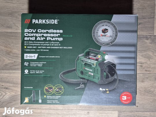 Parkside akkus kompresszor és legszívattyú PKA 20-Li D3