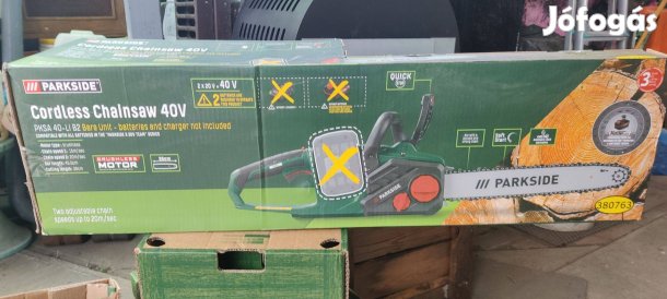 Parkside akkus láncfűrész (2x20 Volt) 2 akku+2 töltő, új, bontatlan