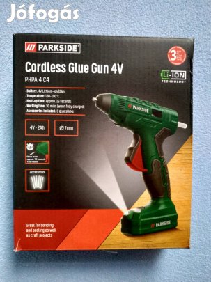 Parkside beépített akkus ragasztópisztoly+6 db ragasztórúd 3év gari új