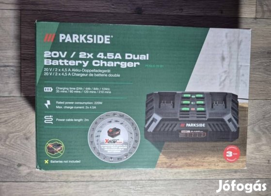 Parkside dupla akkumulátor gyorstöltő Pdslg 20 B1