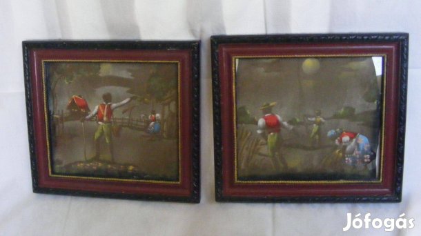 Páros, régi selyemkép