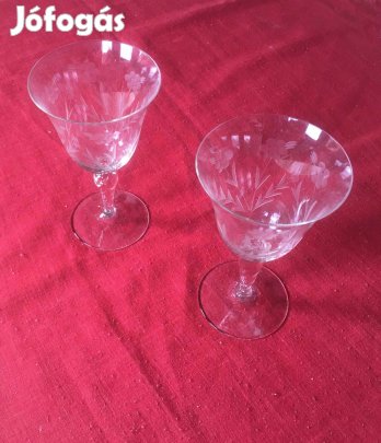 Páros metszett üvegpohár