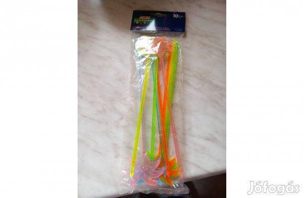 Party Koktél pohárdísz (pálmafa) 10 db, 25 cm hosszú - Új
