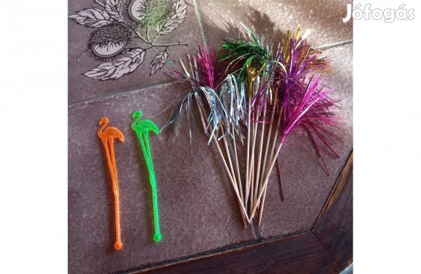 Party, koktél dísz 22 cm és 15 cm - Új