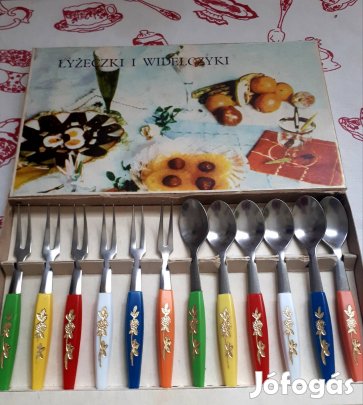 Party desszertes salátás evőeszköz készlet - 12 darabos - állapota új!