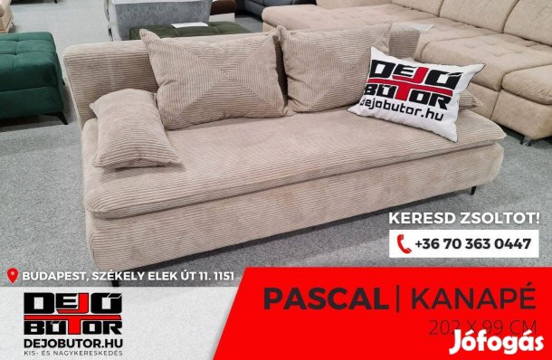 Pascal rugós kanapé ülőgarnitúra 202x99 cm natúr ágyazható