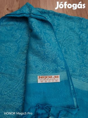 Pashmina selyem türkiz női nagyméretű sál