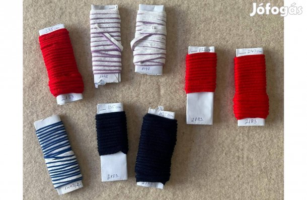 Paszpól 100% pamut szalag, lila, sötétkék, piros