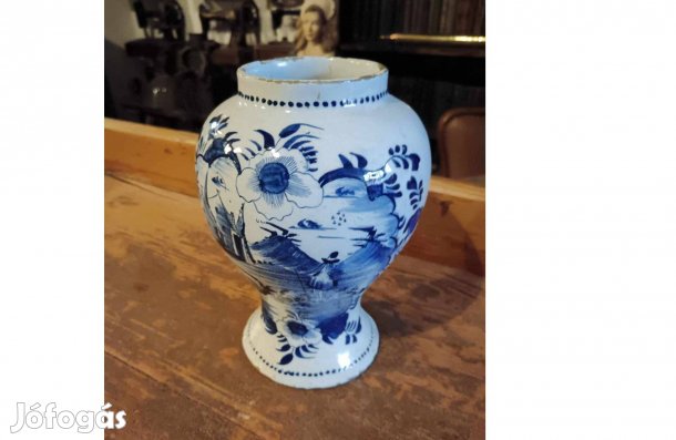 Patika edény, ónmázas 19. századi, vagy korábbi, Delfi fajansz