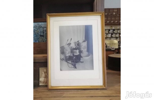 Patikai fotó dekorációnak, régi fekete-fehér fénykép keretezve