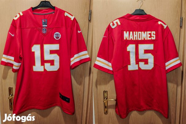 Patrick Mahomes Kansas City Chiefs varrott NFL szurkolói mez (2XL)