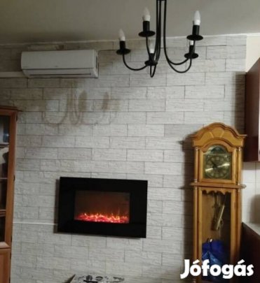 Pattintott kő hatású falburkolat tört fehér színben 