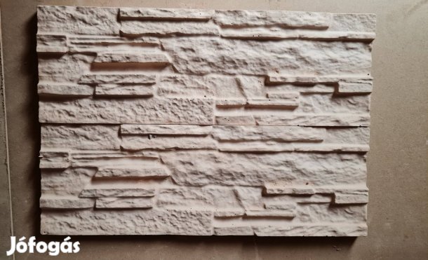 Pattintott kő hatású kül és beltéri falburkolat bézs színben 